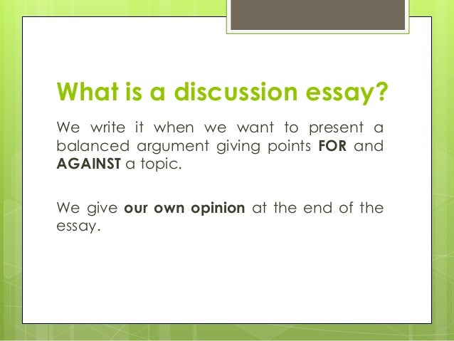 What is discussion essay