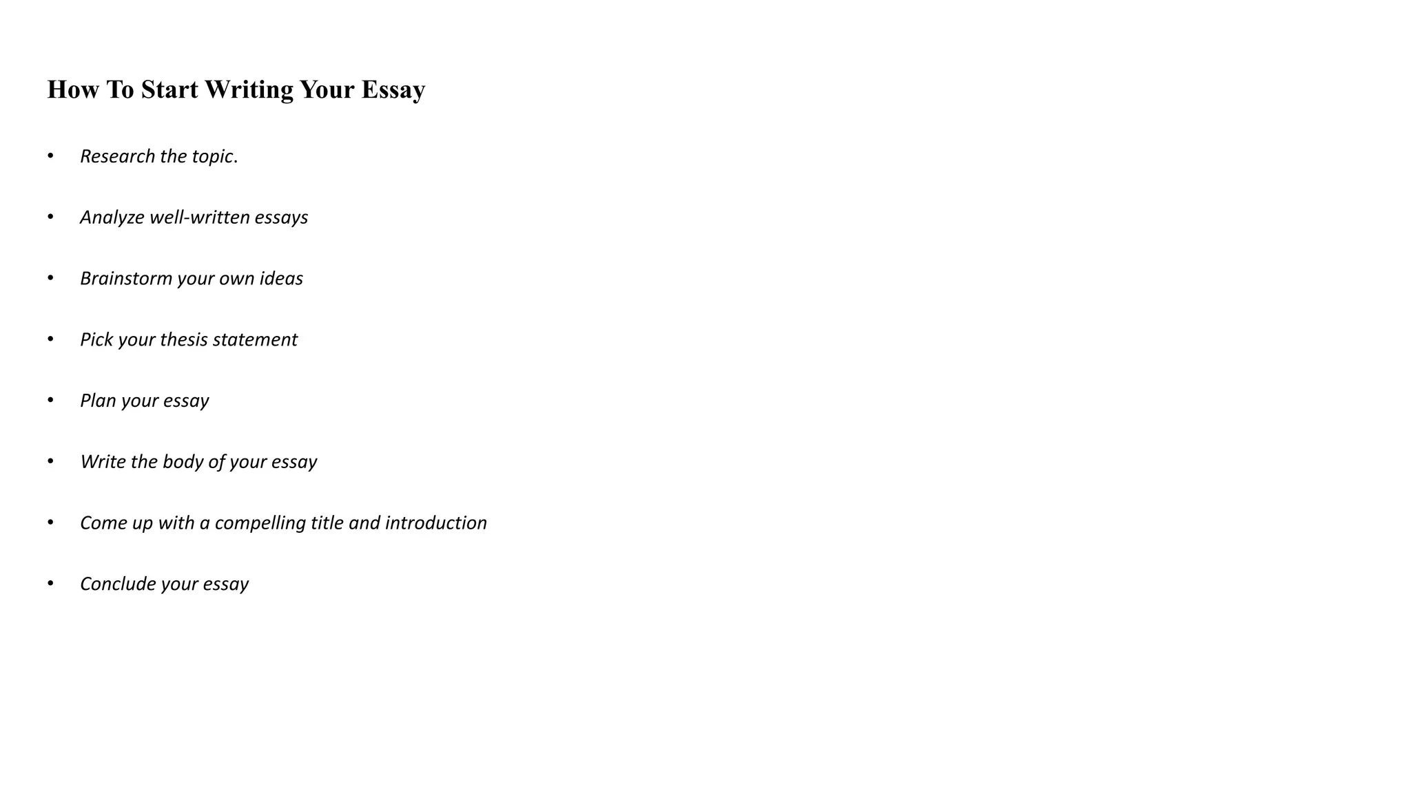 How to write an essay | PPT