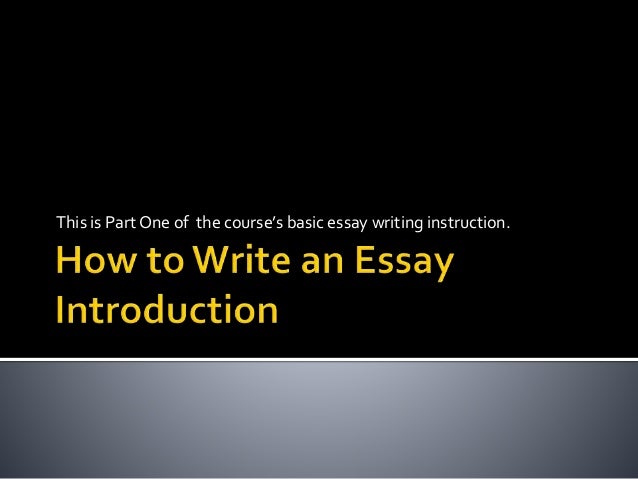 how to write an introduction for an essay jose