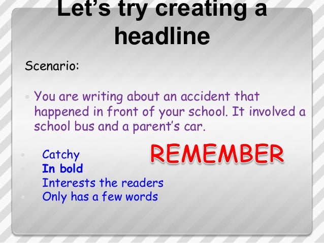 How to write a good newspaper report