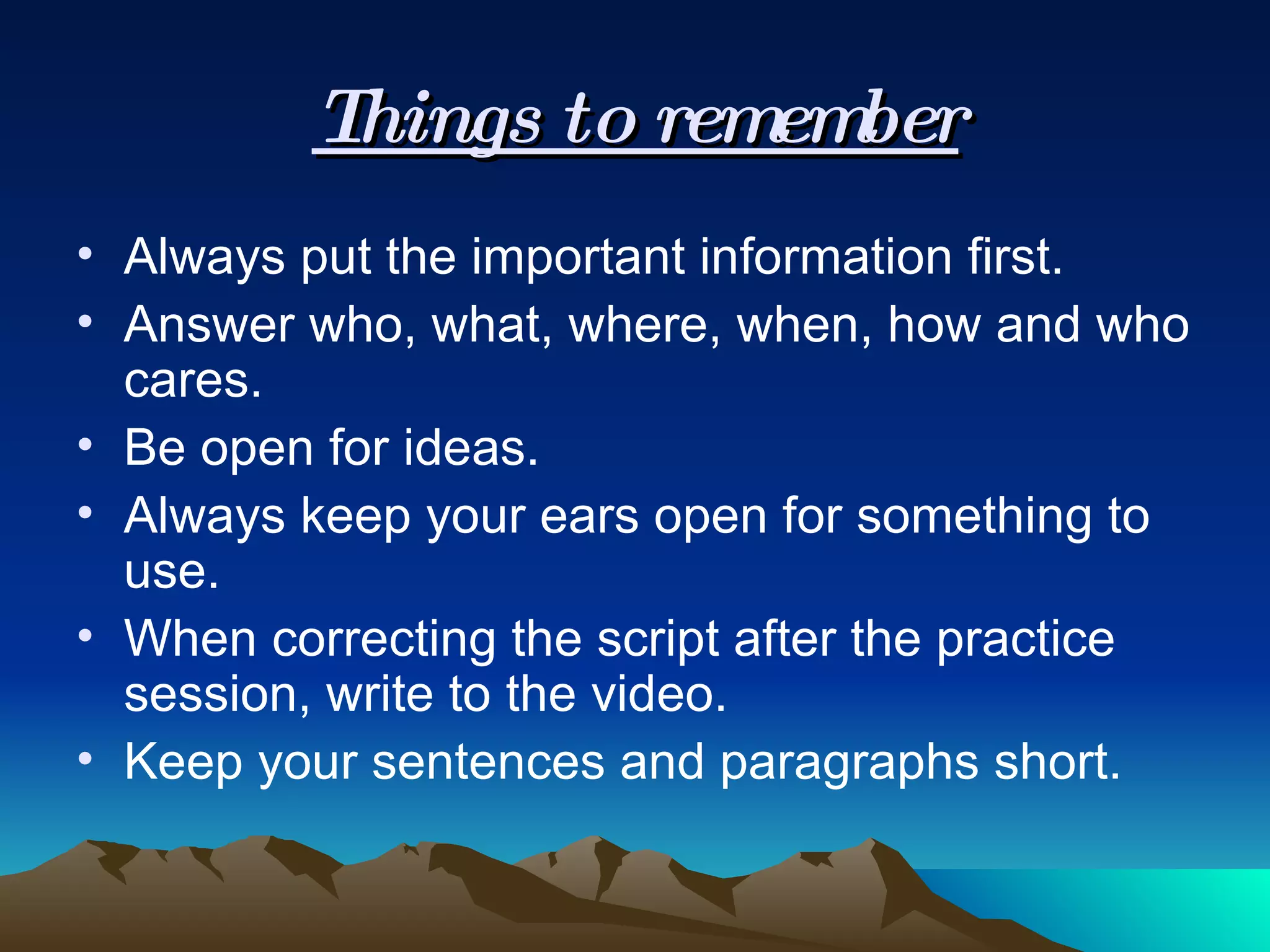How To Write A News Script | PPT