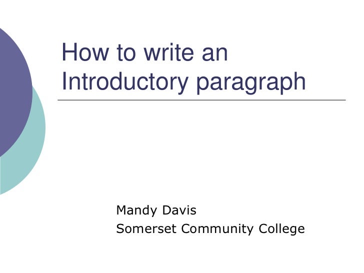 how to write an introduction paragraph for a personal essay