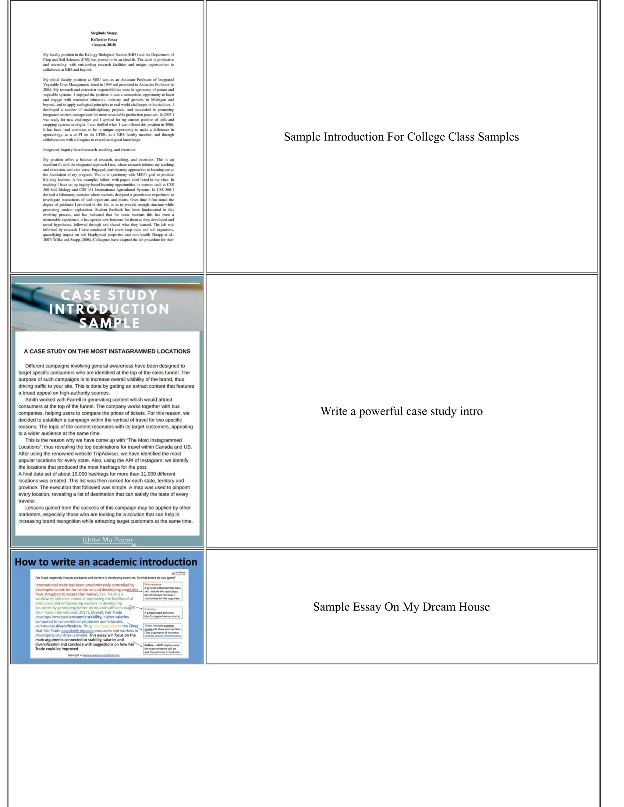Sample Introduction For College Class Samples
Write a powerful case study intro
Sample Essay On My Dream House
 