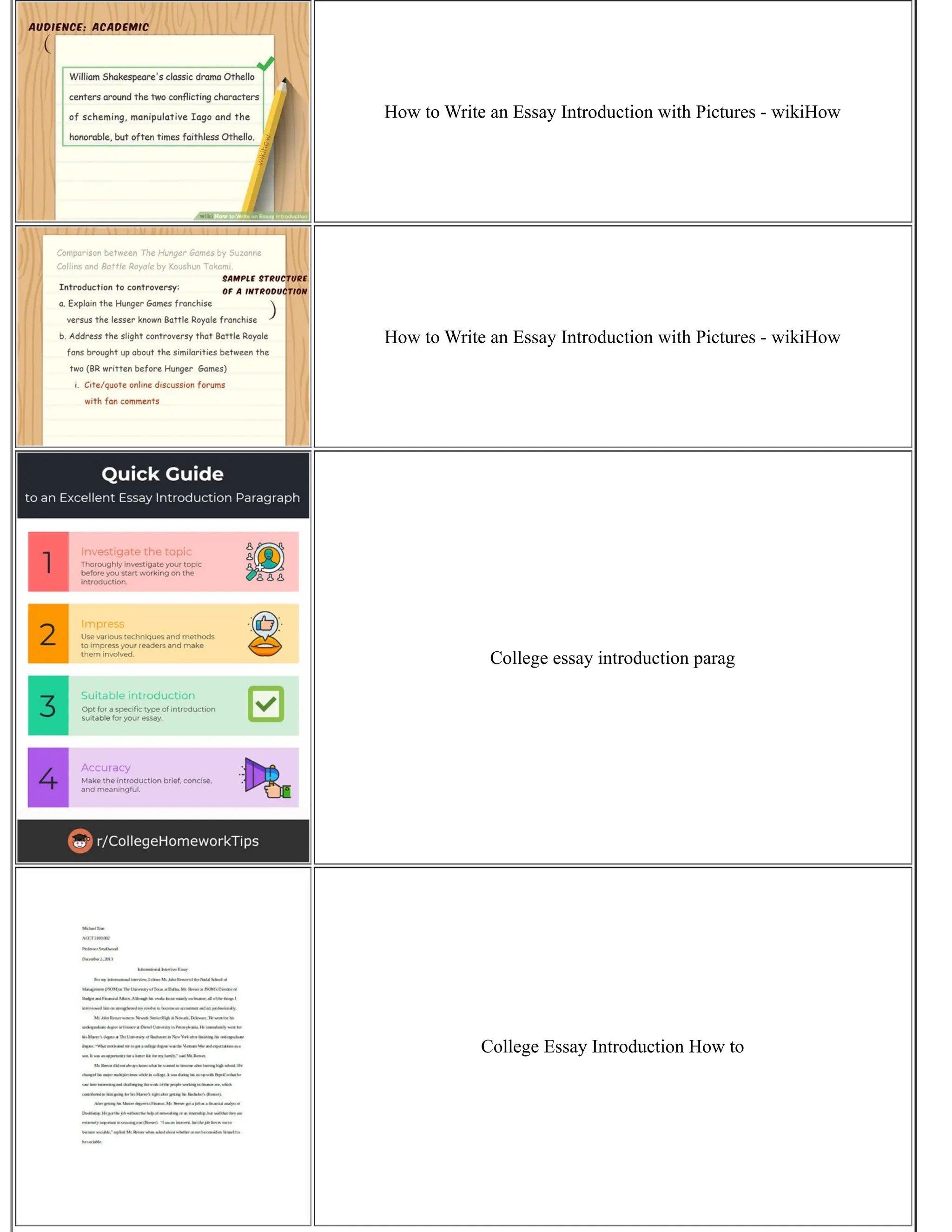 How to Write an Essay Introduction with Pictures - wikiHow
How to Write an Essay Introduction with Pictures - wikiHow
College essay introduction parag
College Essay Introduction How to
 