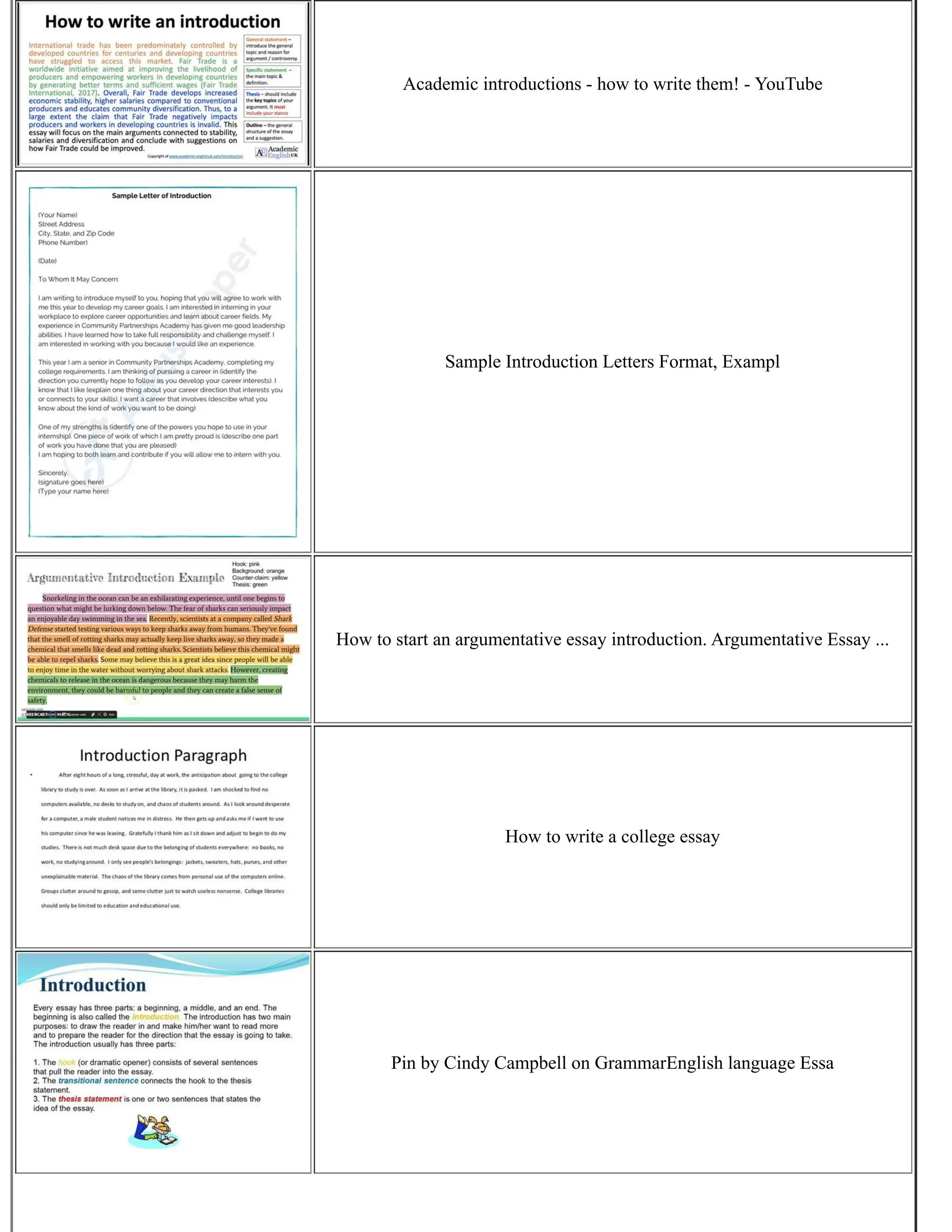 Academic introductions - how to write them! - YouTube
Sample Introduction Letters Format, Exampl
How to start an argumentative essay introduction. Argumentative Essay ...
How to write a college essay
Pin by Cindy Campbell on GrammarEnglish language Essa
 