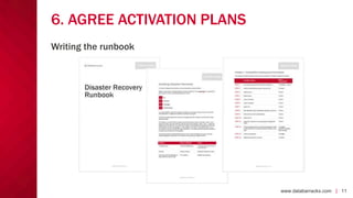 www.databarracks.com | 11www.databarracks.com | 11
6. AGREE ACTIVATION PLANS
Writing the runbook
 