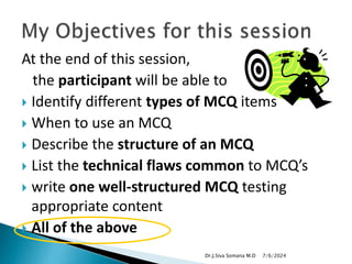 Effectively writing mcq medical education to write an MCQ.pptx