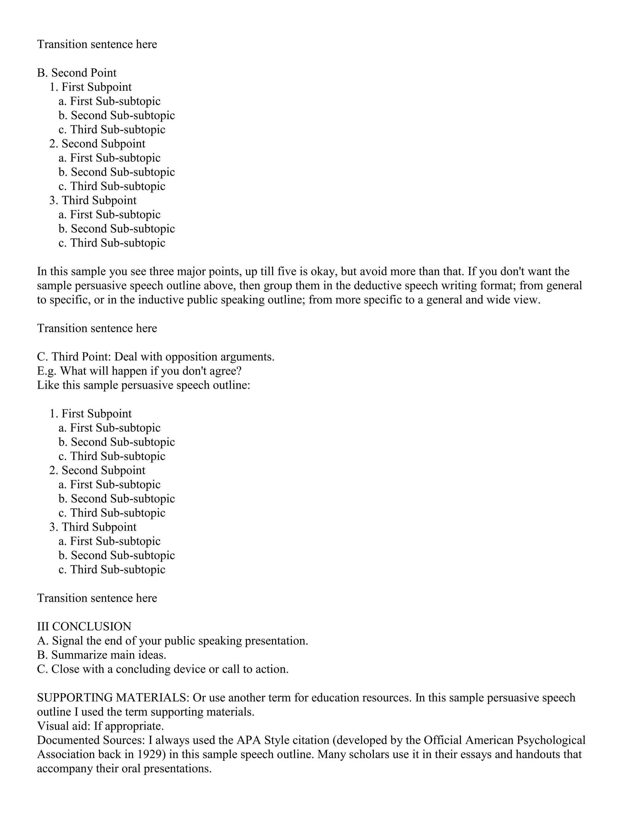 How to write an outline for a persuasive speech | PDF