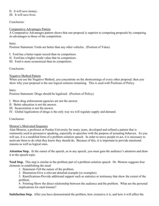 Pro Con Pattern Speech Example How to write an outline for a persuasive speech | PDF
