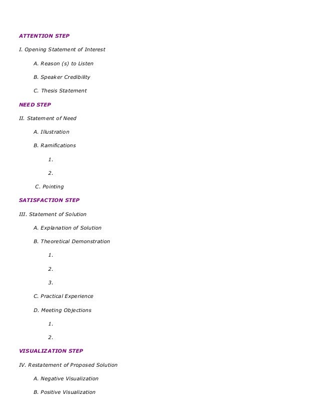Monroe's motivated sequence satisfaction step picture