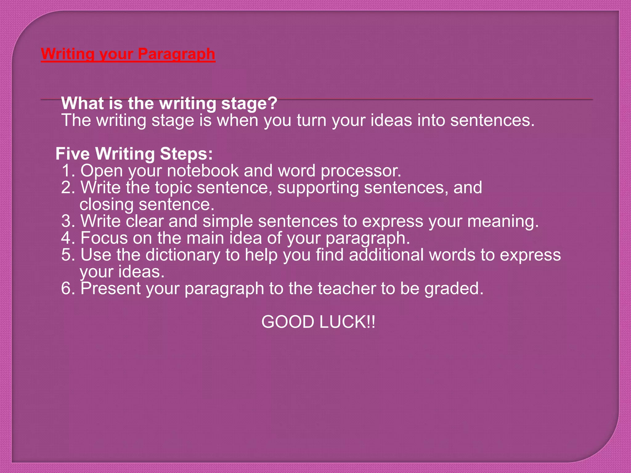 How to write a paragraph | PPTX