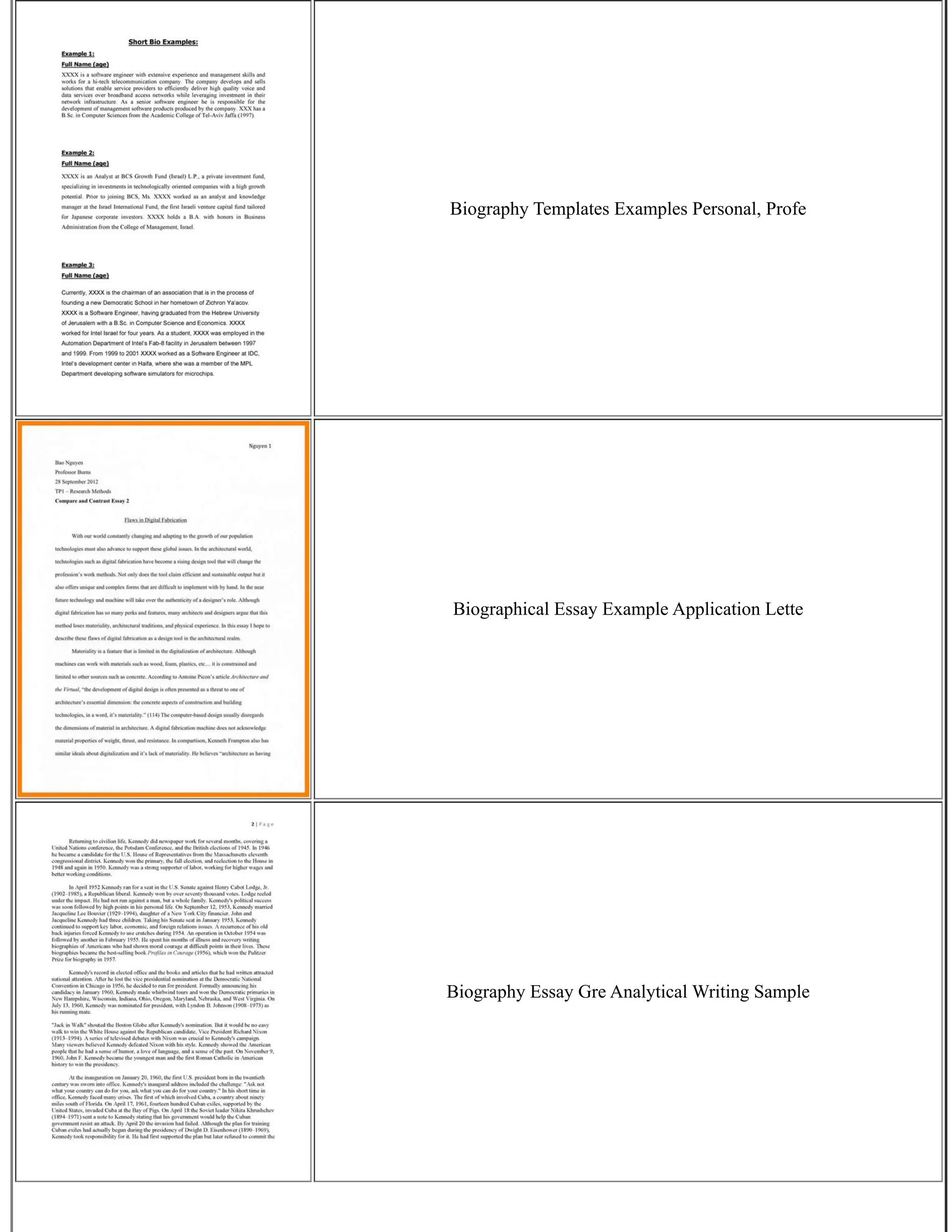 How To Write A Personal Biography Essay | PDF