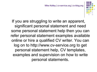 How to write a personal statement for a cv | PPT