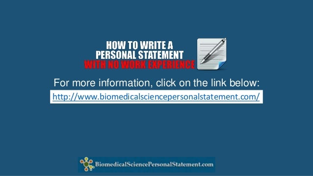 How To Write A Personal Statement With No Work Experience
