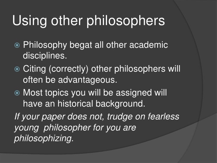 How to write philosophy papers