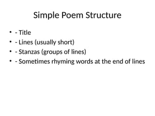 How to write a poem for primary students | PPTX