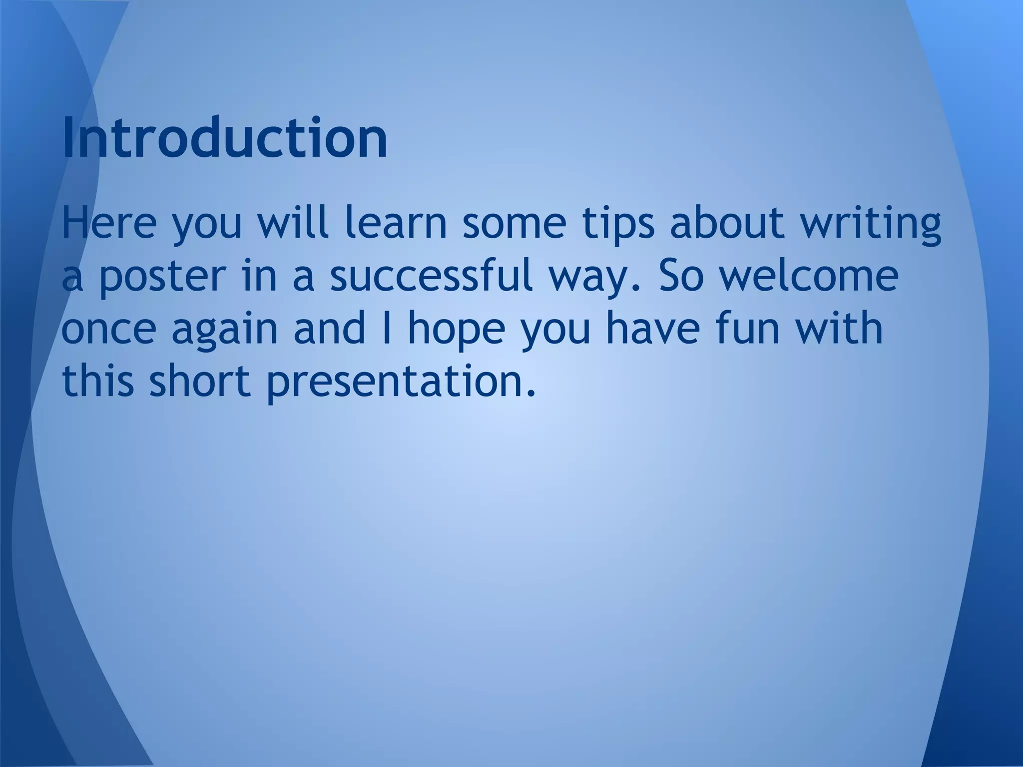How to write a poster | PPT