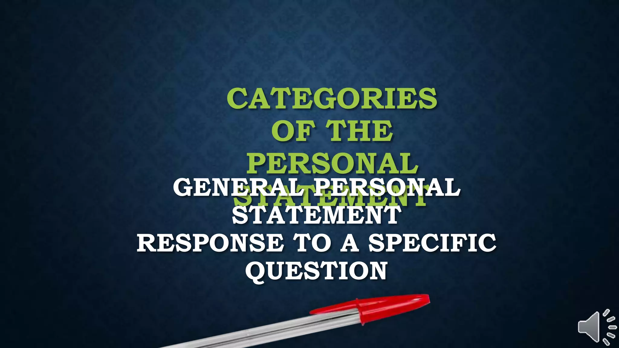 How to write a powerful personal statement | PPT