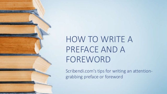 How to write a foreword