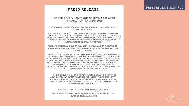 Press release for new business opening picture