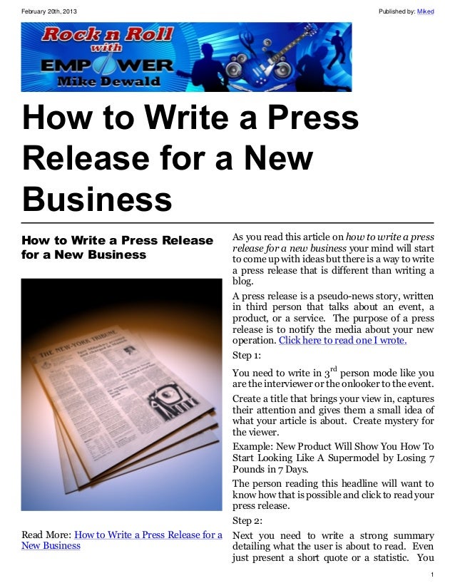 how to write a press release for a new business