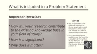 Writing a Problem Statement for your Research Proposal | PPTX