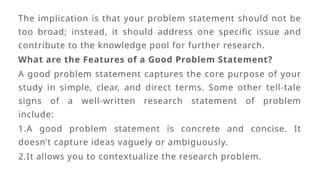How to Write an Effective Problem Statement for Research Projects | PPTX