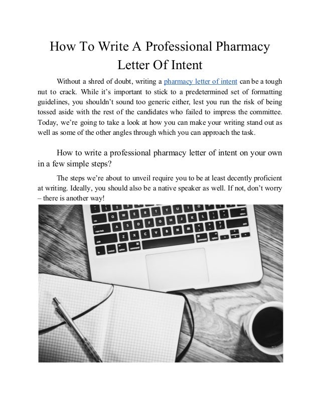 How to Write a Professional Pharmacy Letter of Intent