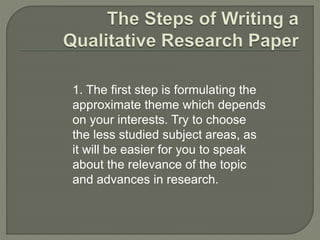 How to write a qualitative research paper | PPTX