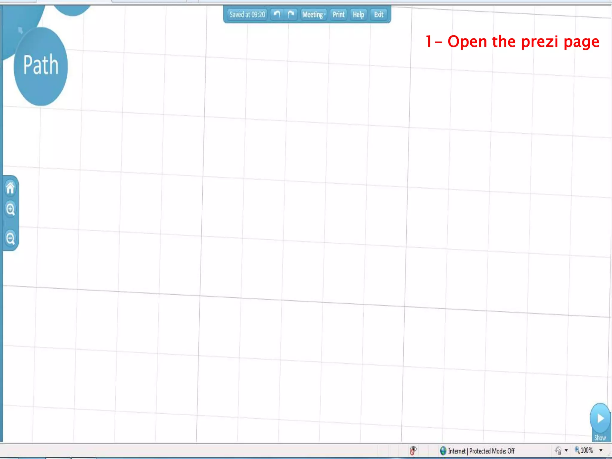 1- Open the prezi page