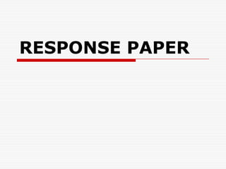 RESPONSE PAPER 