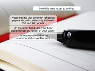 How to write a reflection paper | PPT