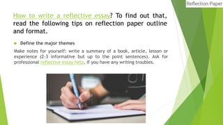 How to write a reflection paper 