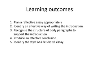 How To Write A Reflective Essay