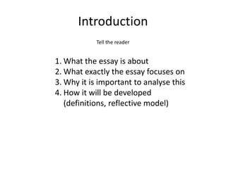 how to write a reflective essay using driscoll