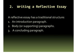 How To Write A Reflective Essay | PDF
