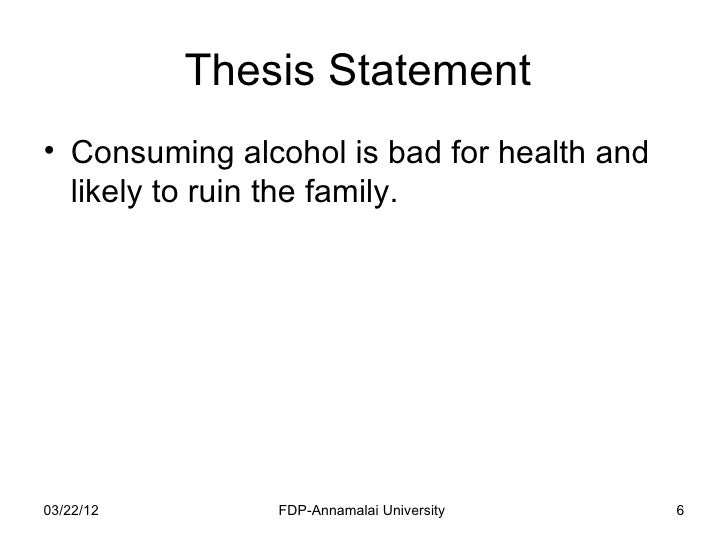 What Is a Good Thesis Statement for Teen Alcoholism?
