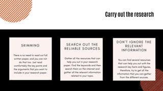 Carry out the research
 