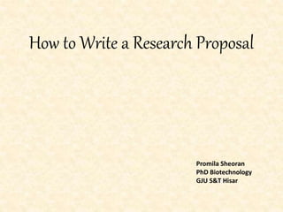 How to write a research proposal | PPTX