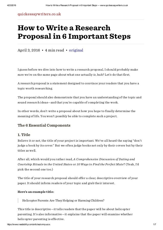 writing a simple research proposal