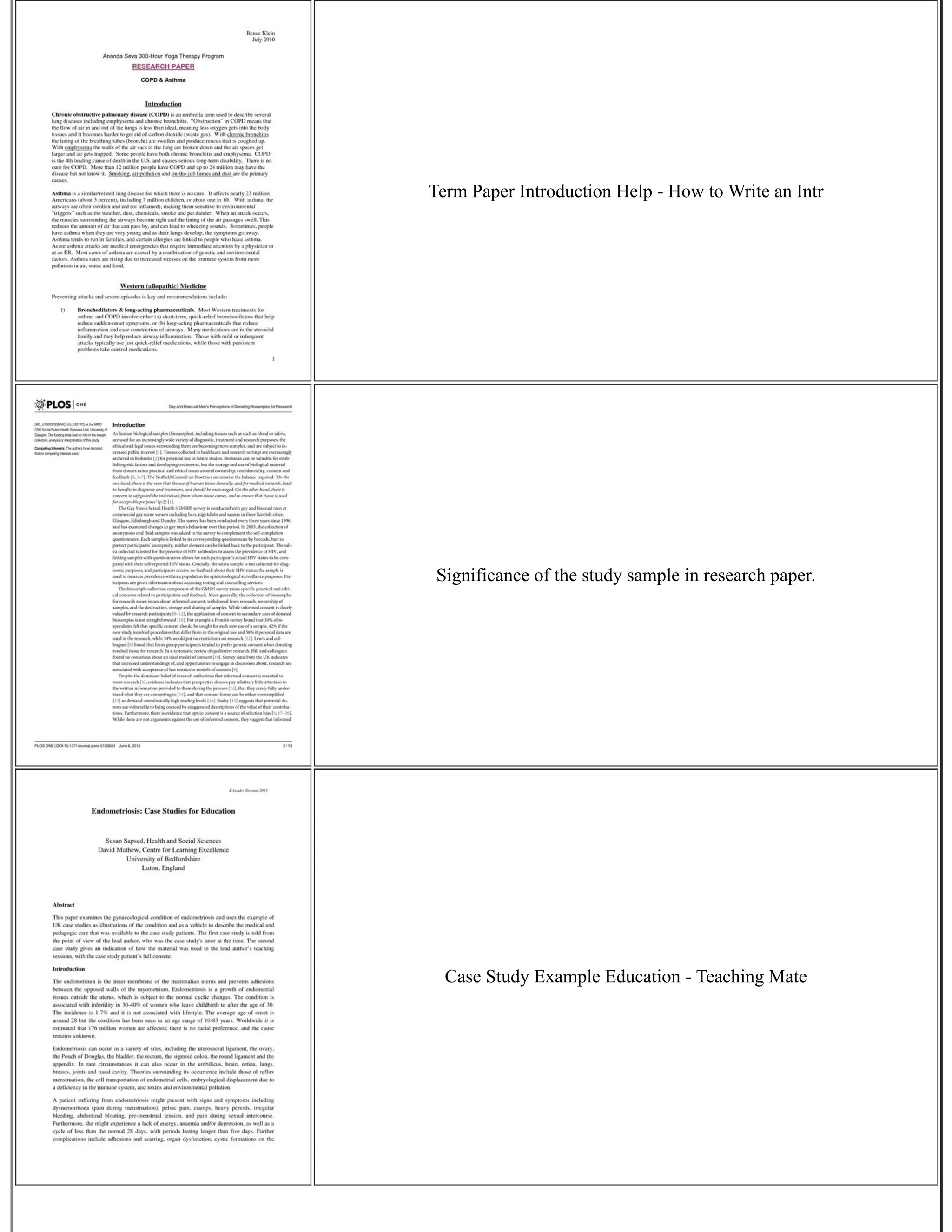 Term Paper Introduction Help - How to Write an Intr
Significance of the study sample in research paper.
Case Study Example Education - Teaching Mate
 