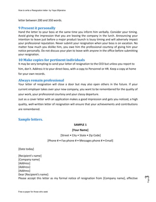 How To Write A Resignation Letter By Yapa Wijeratne