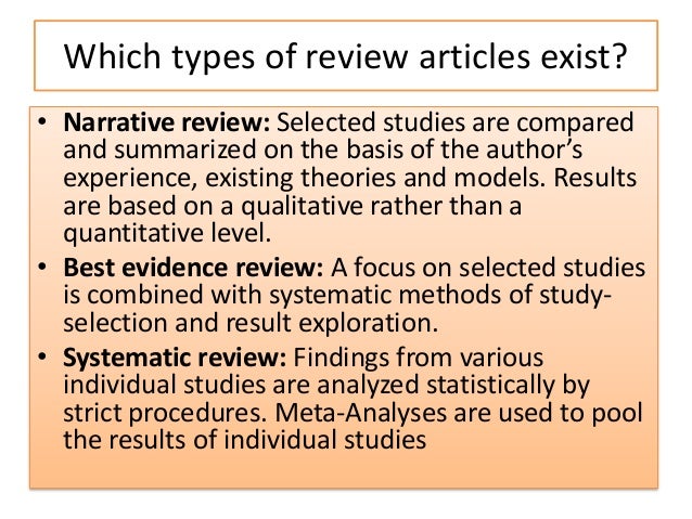 how to write review article medicine