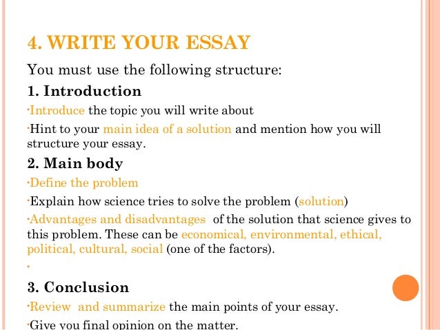 how to write a scientific essay writing