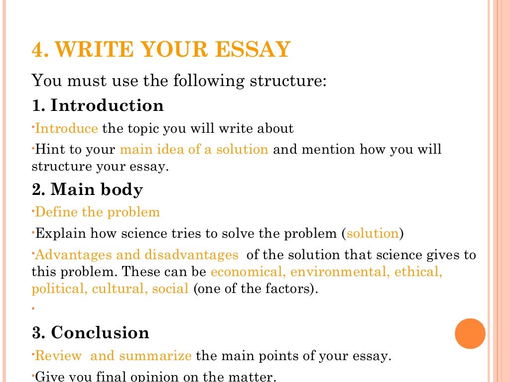 how to write an science essay