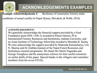 LOGO ACKNOWLEDGEMENTS EXAMPLES
www.uokufa.edu.iq
 