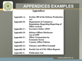LOGO APPENDICES EXAMPLES
www.uokufa.edu.iq
 
