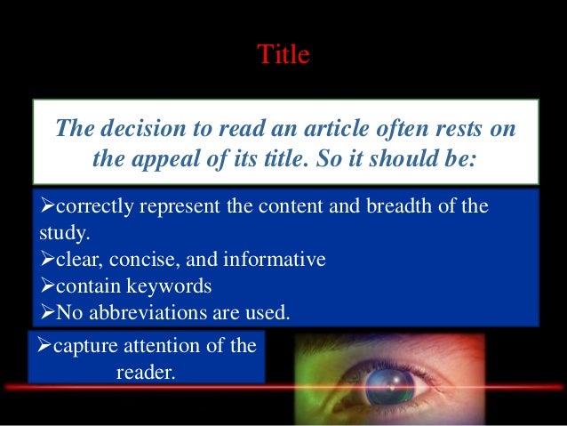 Writing a scientific paper for publication