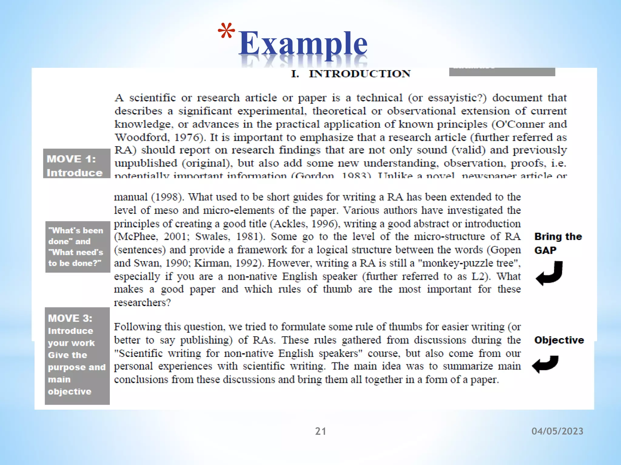 *Example
04/05/2023
21
 