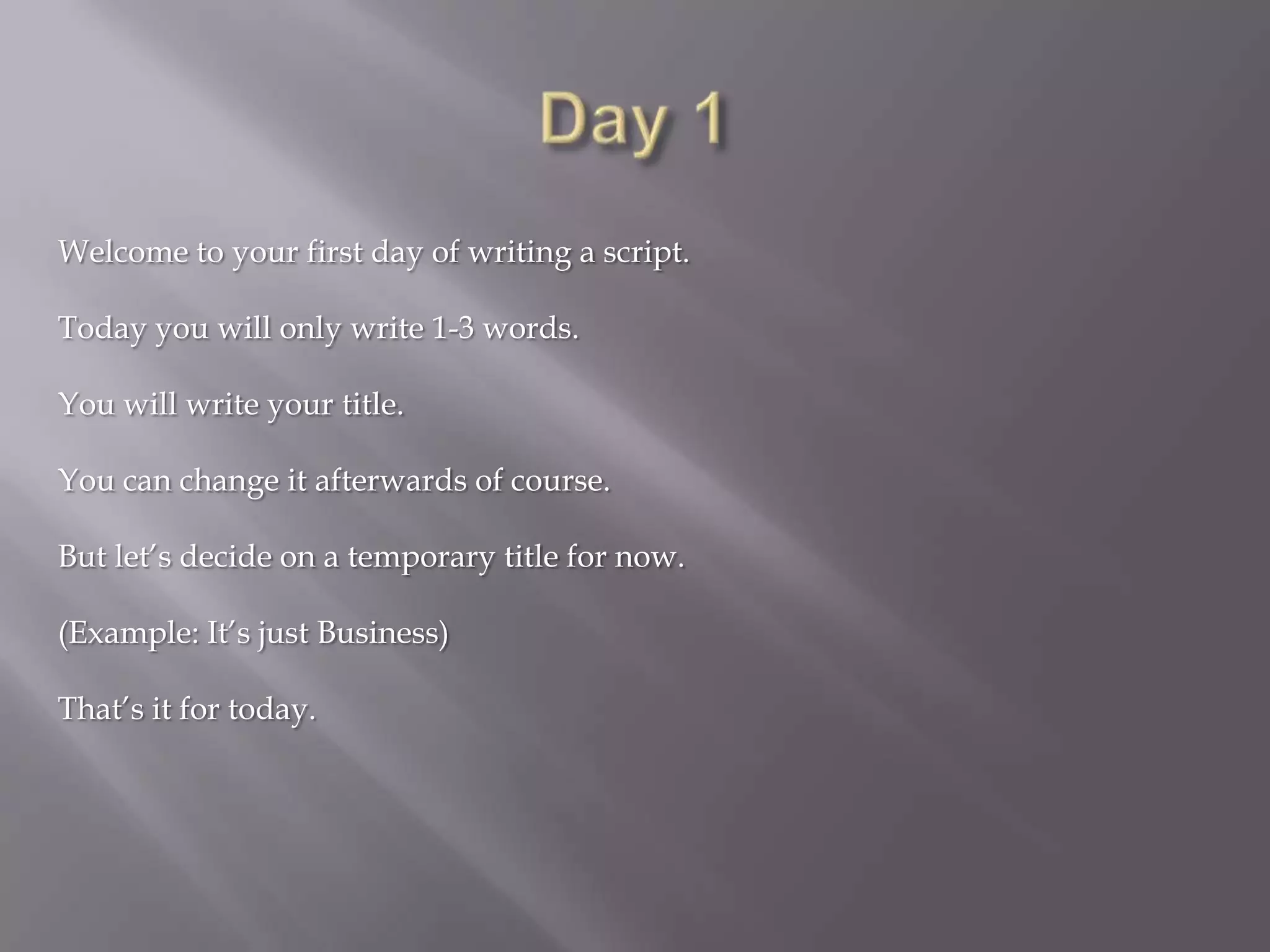 How to write a script for a short | PPTX